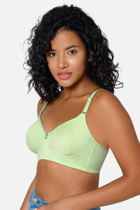 Intimacy Non-Padded Non-Wired High Coverage T-Shirt Bra - Lily Green — thumbnail 3